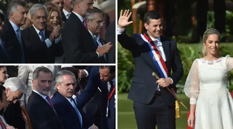 Mauricio Macri y Alberto Fernández, presentes pero sin mezclarse, asistieron a la ceremonia de juramentación del presidente de Paraguay