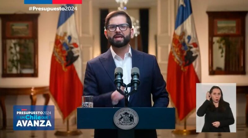 Boric presenta el presupuesto 2024 con un incremento del 3,5% en el gasto público