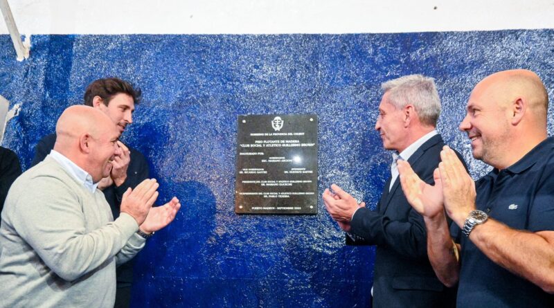 Instituciones de Puerto Madryn recibieron equipamiento y el Club Guillermo Brown inauguró su cancha de básquet